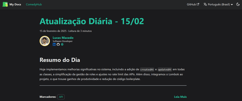 ComedyHub News Blog screenshot