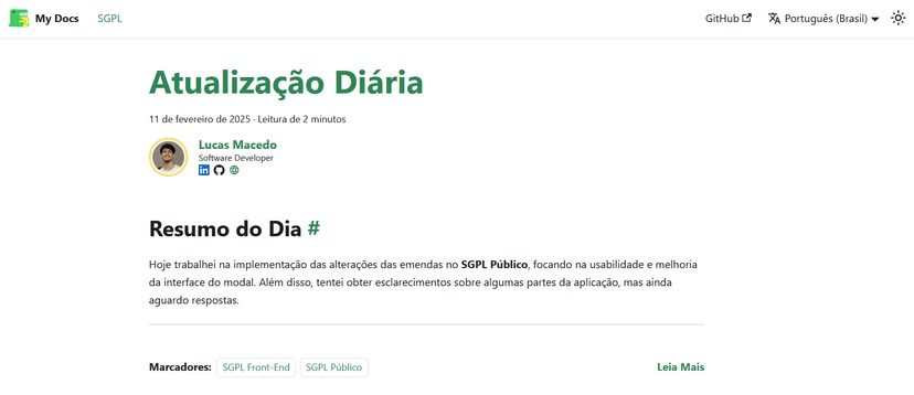 Personal Tech Blog screenshot